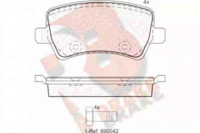 R BRAKE rb1776 -  Комплект тормозных колодок, дисковый тормоз